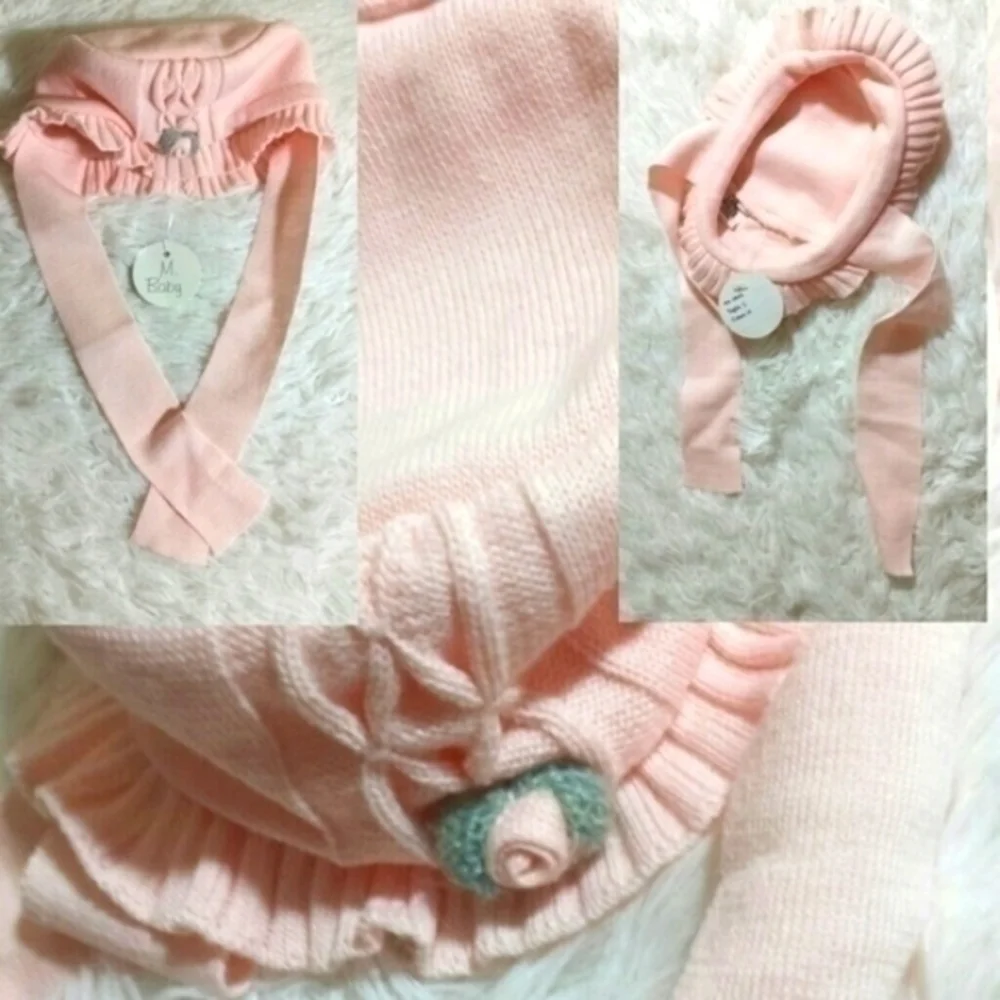 M. Baby Floral Embellished Tie Bucket Hat-Size S